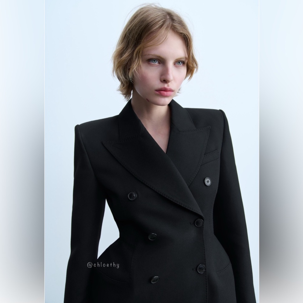 Zara DOUBLE-BREASTED BLAZER DRESS ZW COLLECTION - Picture 2 of 8
